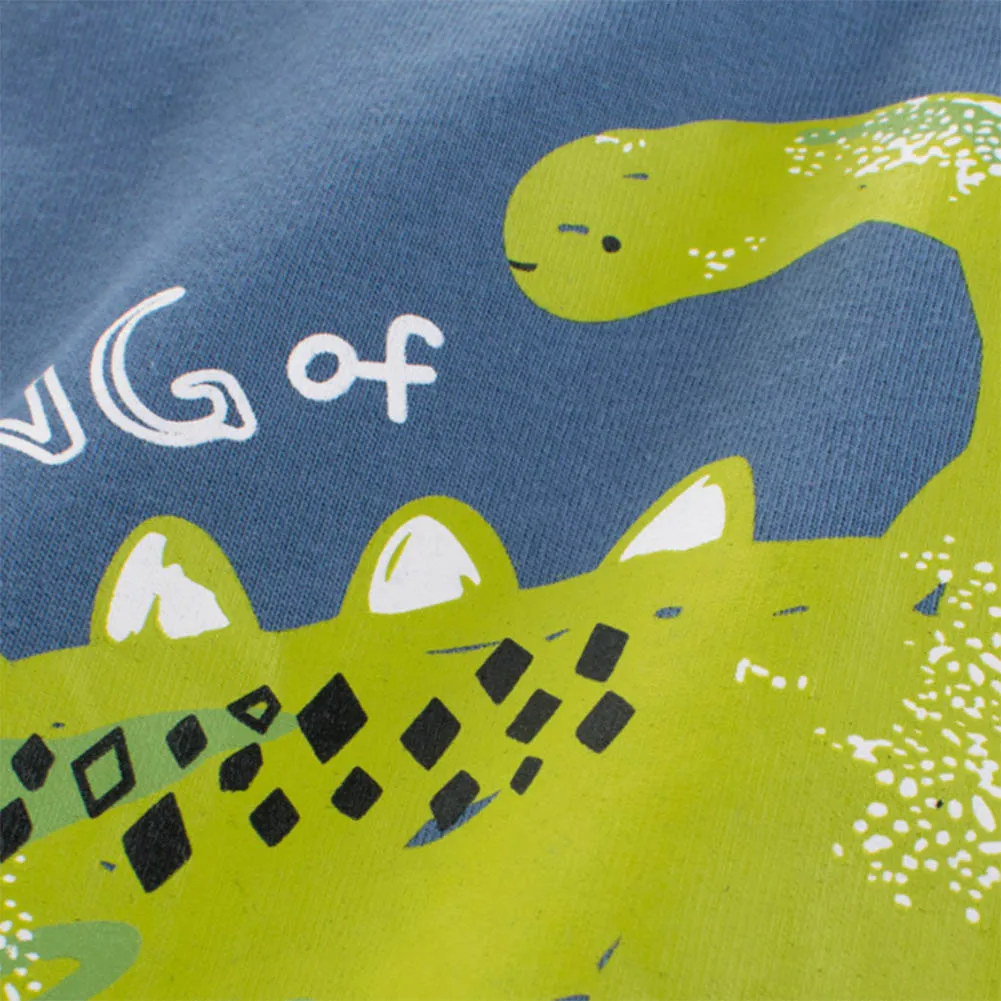 

Spring Autumn Little Boys T-shirt Creative Cartoon Dinosaur Letter Printing Long Sleeve Round Collar Top Children Casual Clothes