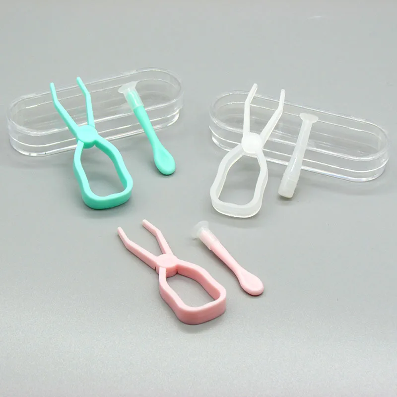 

New Mini Pocket Contact Lens Case Travel Kit Easy Carry Eye Contacts Soft Tweezer Stick Tool Clear Eyewear Lenses Box Case Set