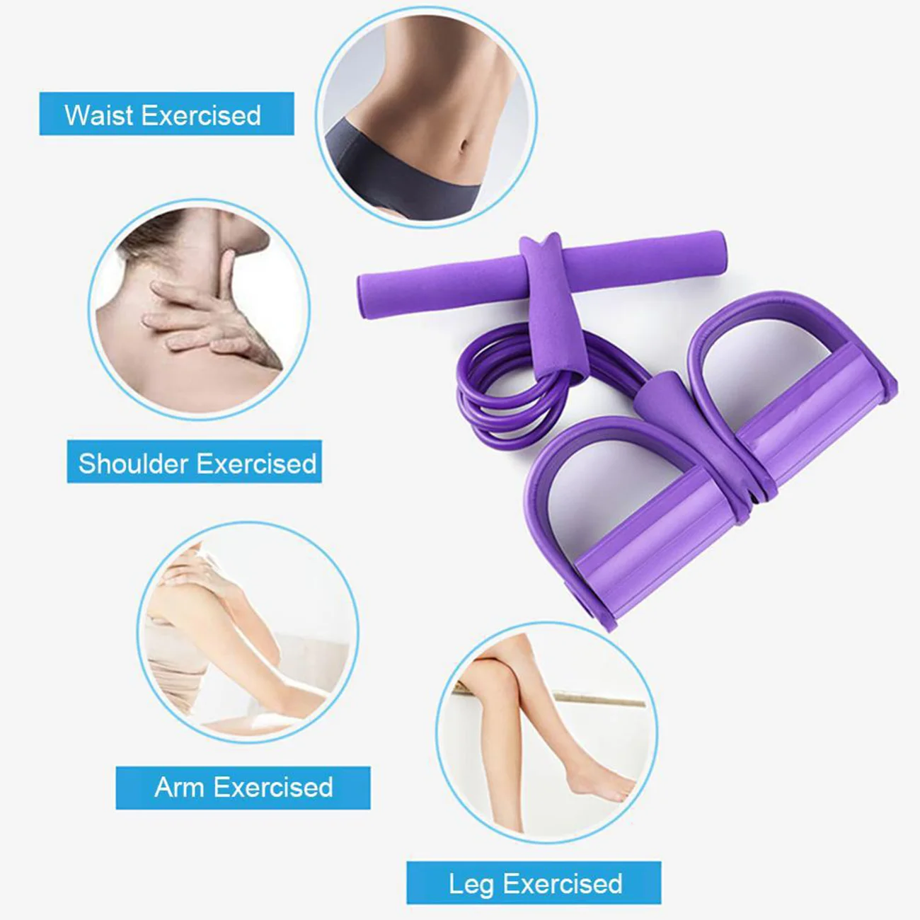 

Fitness Bands 4 Tube Resistance Bands Latex Pedal Exerciser Pilates Elastic Rope Yoga Pilates Sit-up Pull Bands