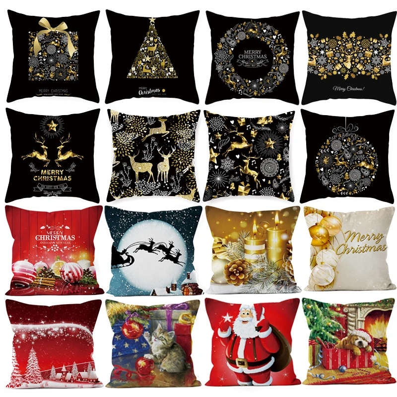 Новогоднее украшение для дома Рождественский чехол подушки Рождественская