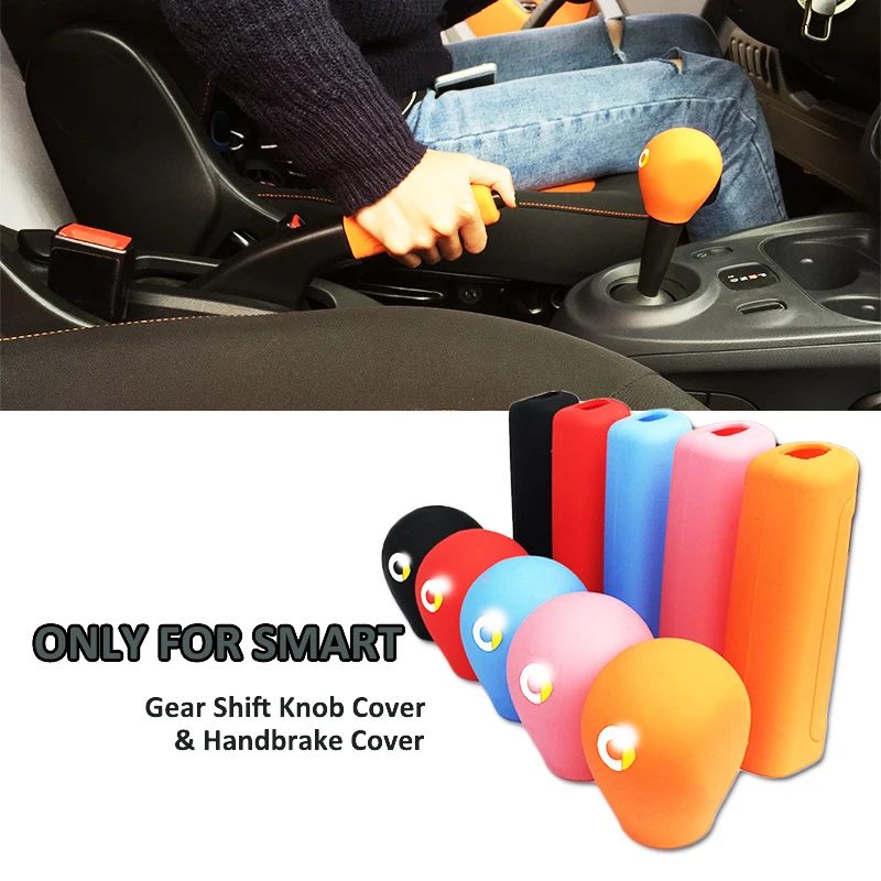 

Silicone Car Handbrake Cover and Gear Shift Knob Cover Sleeve Car Stalls Cover Grips Protector for Smart 453 fortwo forfour