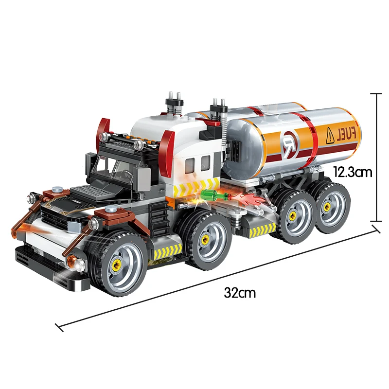 

792pcs City Oil Based Series Car Model Building Blocks Truck Vehicle Weapon Figures Bricks Toy for Children Boys