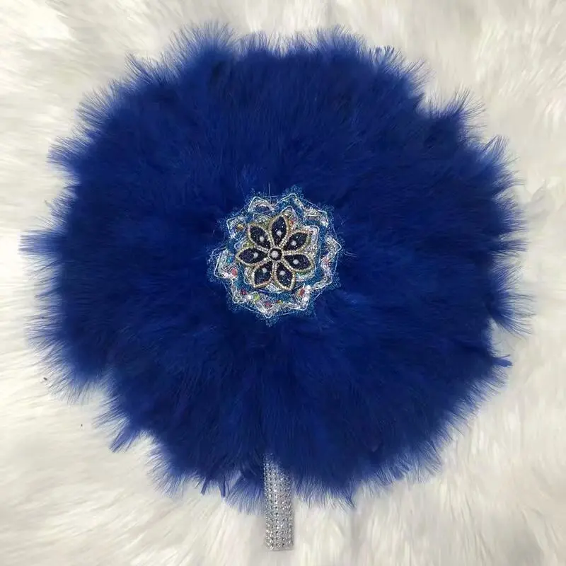 Золотистый свадебный ручной веер работы в африканском стиле с камнями для танцев