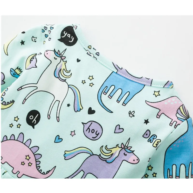 New Baby Girl Fall Dress Cartoon Printed Dreamland Animal Autumn Cotton Kids Casual Clothes Children Clothing(2-7 Yrs) | Детская одежда