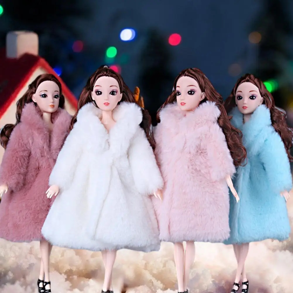 

Plush Doll Coat Girls Doll Winter Outfits Clothes Fur Coat Sweater Classic Collections Doll Costume Coat For Baby Doll BJD Doll