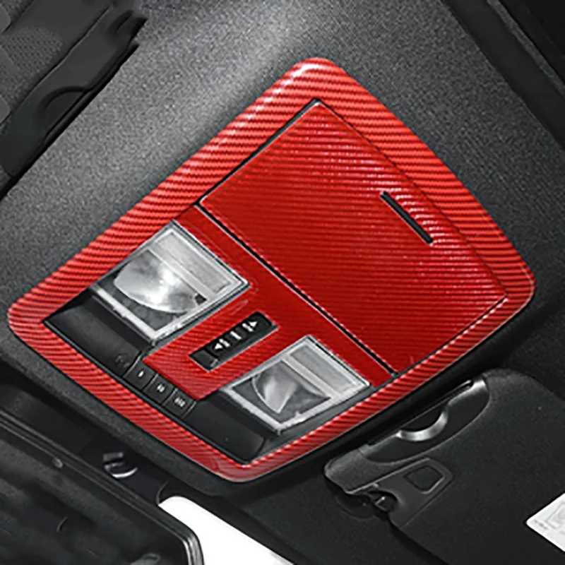 

4 Pcs for Dodge Challenger 2015-2020 Carbon Fiber Front Roof Reading Light Lamp Cover Trim Decor Frame Car Accessories