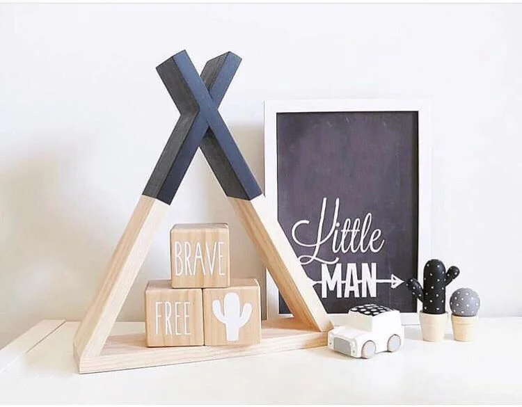 Настенная деревянная полка в скандинавском стиле декоративный стеллаж для