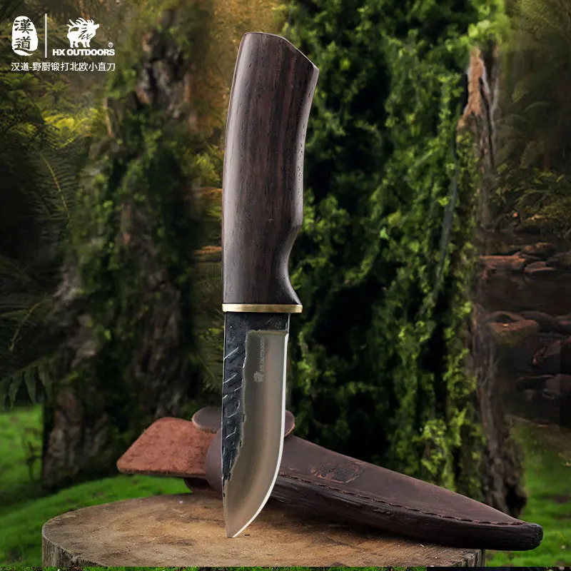 Охотничий нож Ручная ковка фиксированное лезвие из высокоуглеродистой стали