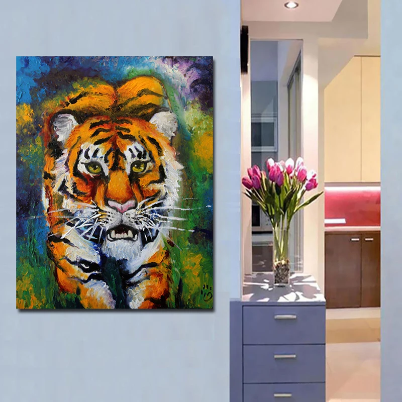Тигра Настенная живопись на холсте картины для Гостиная стены Печать