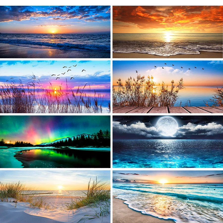 5D алмазная живопись морской пейзаж сделай сам Стразы вышивка закат крестик