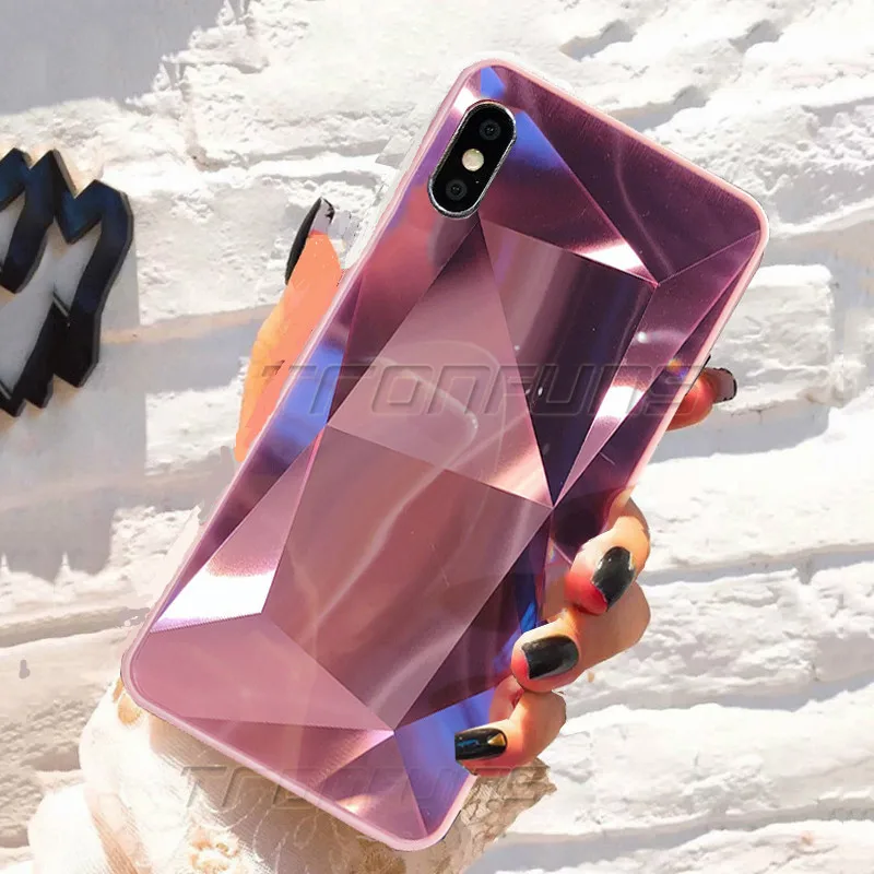 3D Алмазный Блестящий зеркальный чехол для телефона iphone 7 8 6s 6 plus милый мягкий