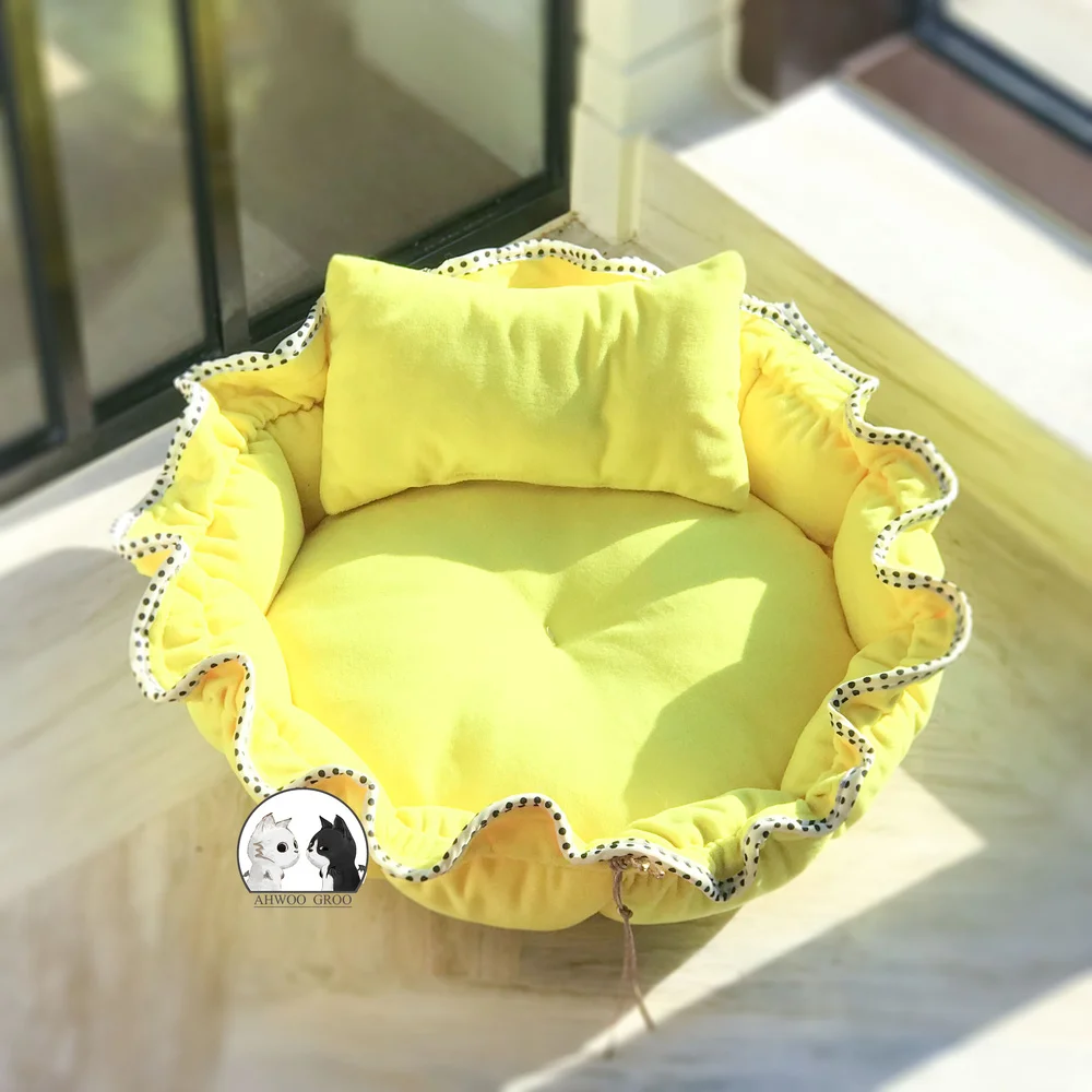 Цветочная кровать для питомца кота деформируемый коврик мягкий теплый спальный