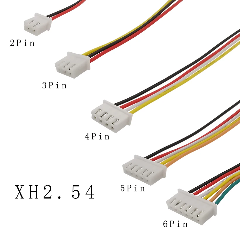 

50Pcs/Lot JST XH2.54 Wire Cable Connector 2.54mm Pitch 26AWG XH2.54 2/3/4/5/6/7/8/9/10Pin JST Male Plug Wire Connector 20/30CM