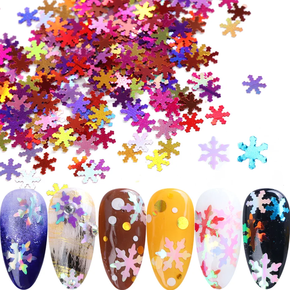 1 коробка рождественские снежинки блестки для ногтей голографические лазерная