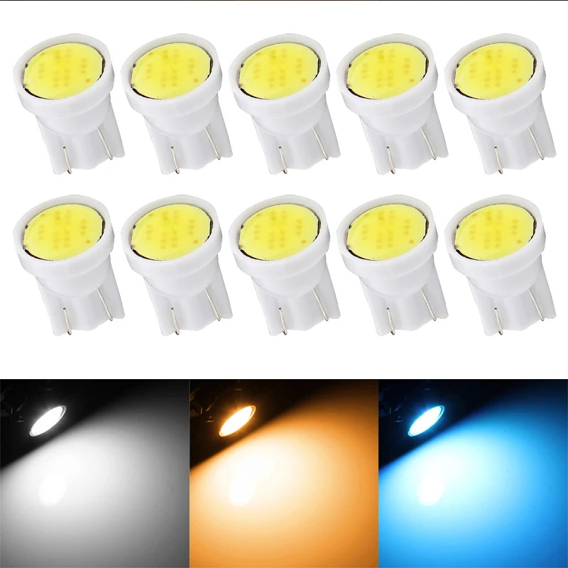 2/10 светодиодный т. Автомобильные светодиодные лампы T10 LED W5W COB с 6 чипами для