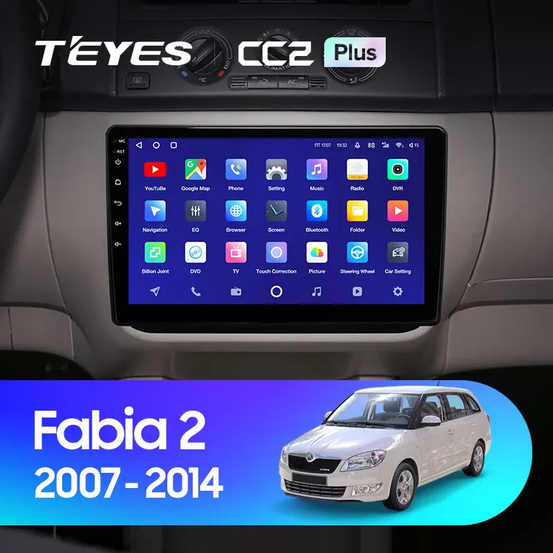 TEYES CC2L и CC2 Plus Штатная магнитола For Шкода Фабия 2 Skoda Fabia 2007 - 2014 Android до 8-ЯДЕР 6 + 128ГБ