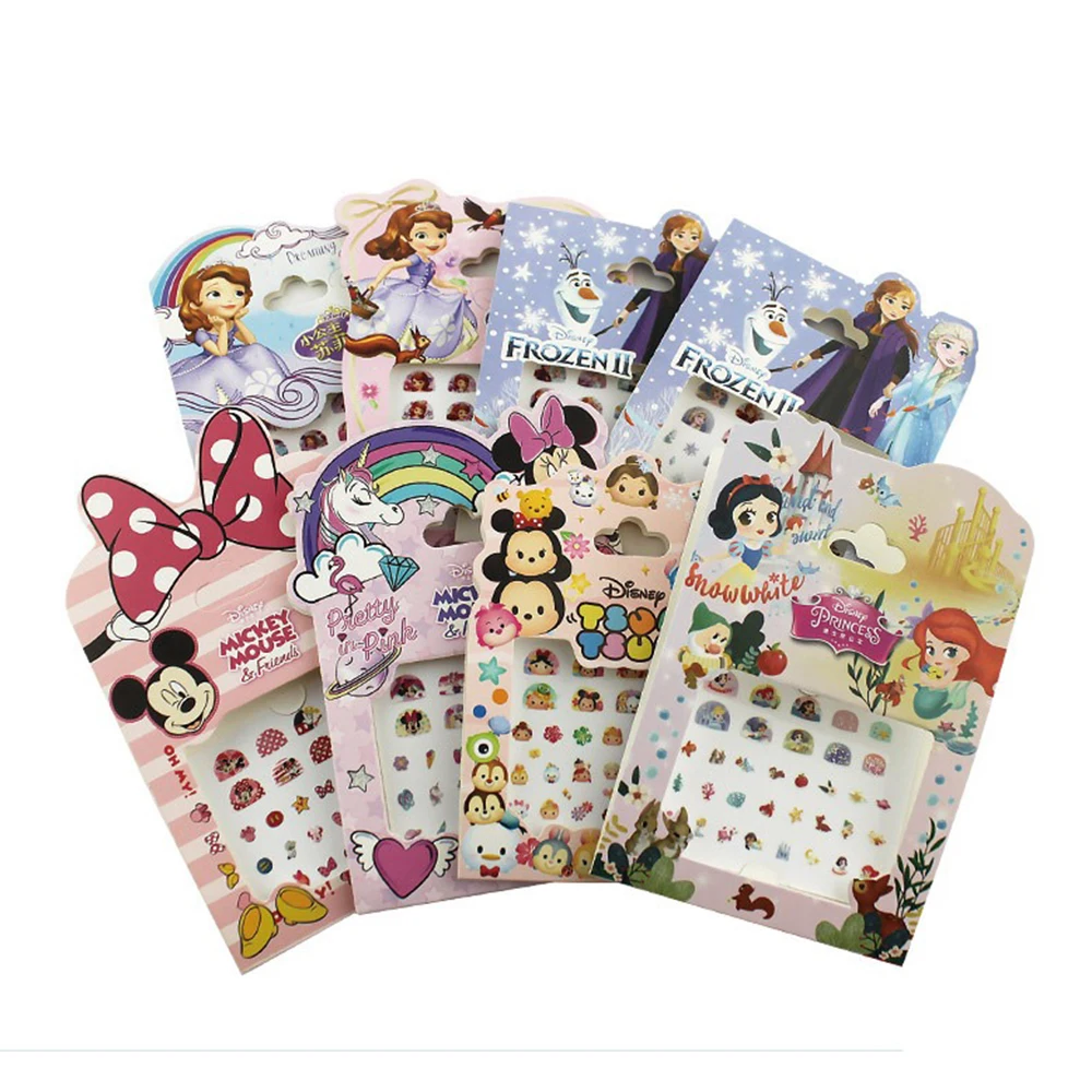 Disney-pegatinas de dibujos animados de Frozen para ni&ntilde;os, Stitch de princesa Elsa, Anna, Blancanieves, Minnie, Mickey, sirena, juguete-2