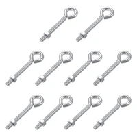 uxcell m6x50mm eye hooks screws bolts kit carbon steel hanger eyelet hooks screw 10 pcs