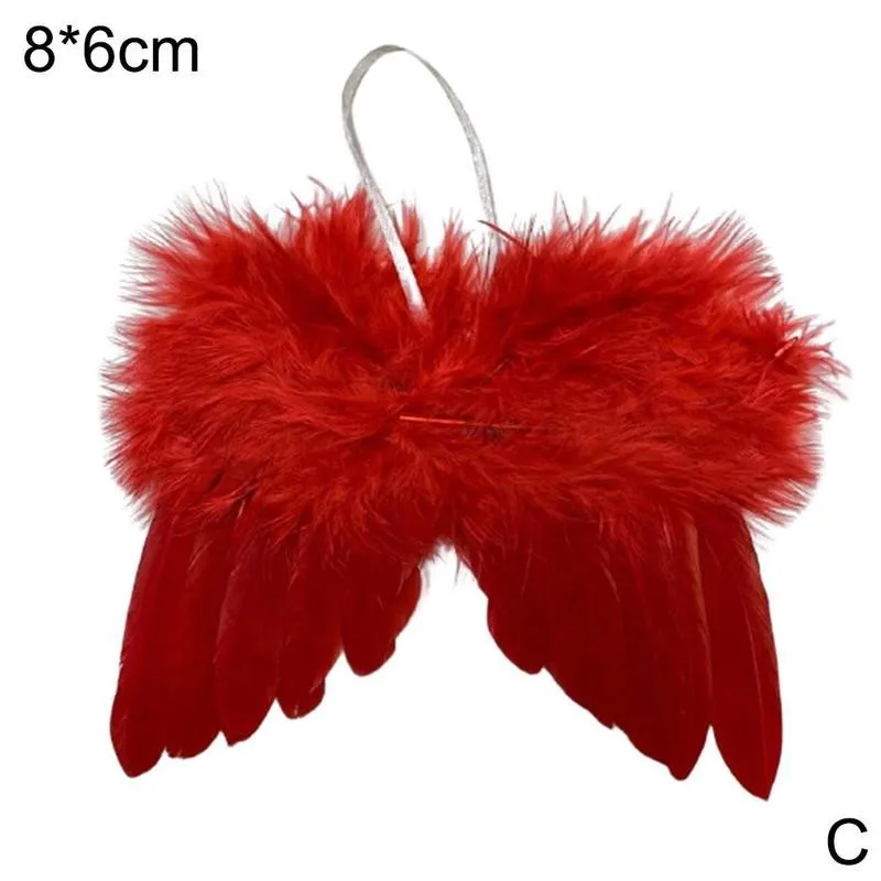 Крылья из перьев белый/черный красный милый ангел новогодняя елка подвесное