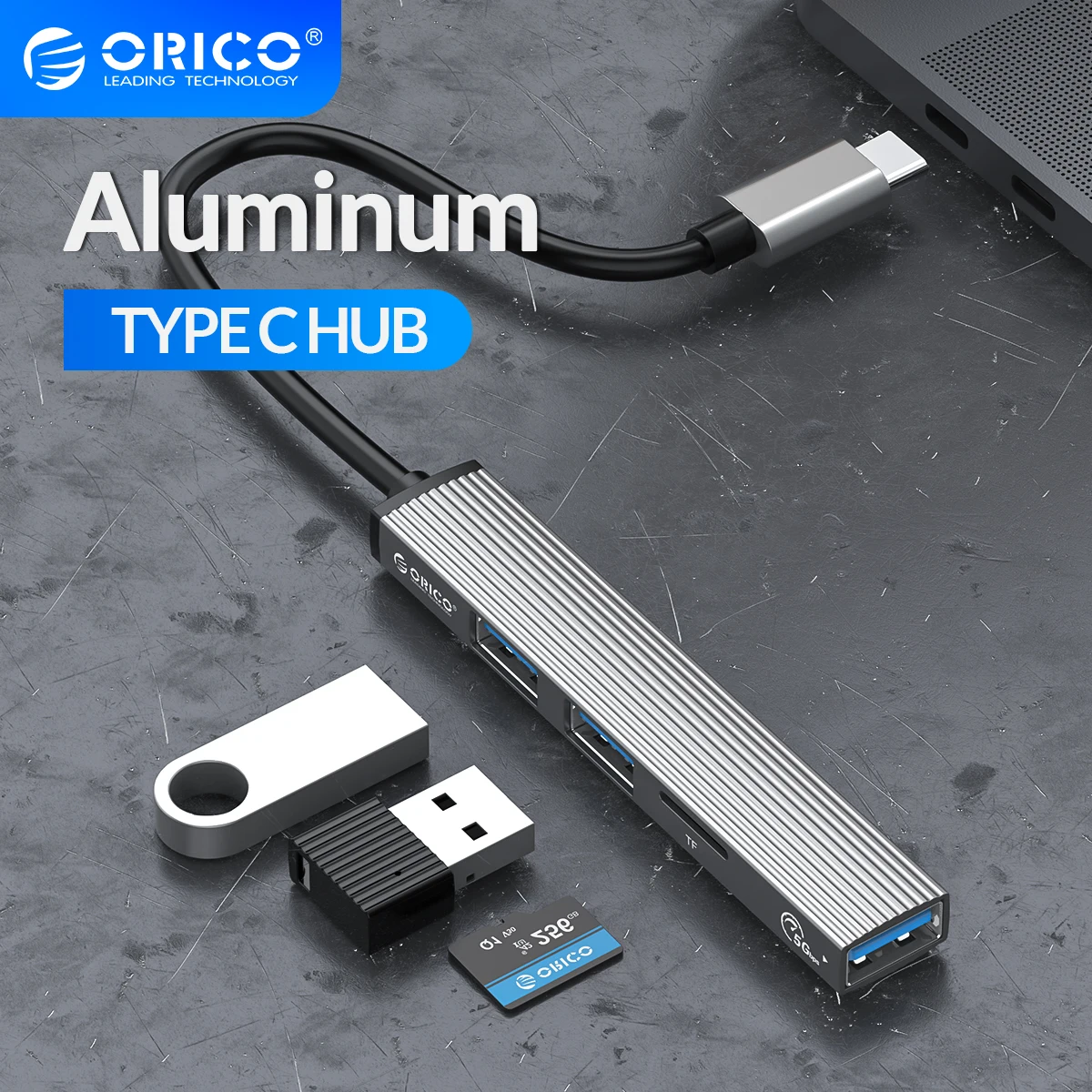 USB-Концентратор ORICO алюминиевый с 4 портами USB 3 0 2 и кардридером | Компьютеры офис