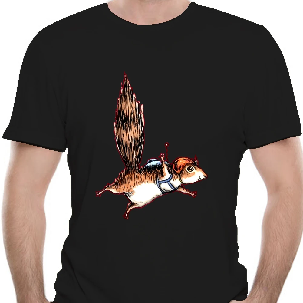 

New summer Solid Men's T Shirt Fashion Skydiver Squirrel short Sleeve T Shirt Mens Clothing Trend Casual Slim Fit s