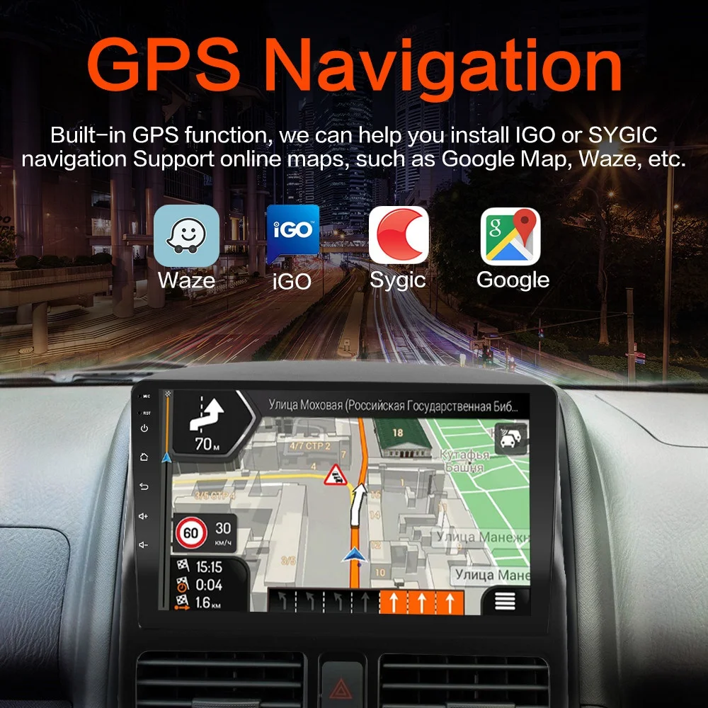 4G+64G DSP Андроид 9.0 Автомобильная радиостанция GPS RDS мультимедиа-плеер для Honda CRV 2 2001 2002 2003-2006 2din автомобиля БЕЗ DVD.