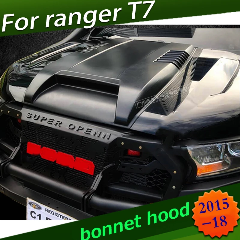Черный ковш для капота из АБС пластика Ford Ranger T7 Wildtrak Everest ручной работы 2016 2017 2018