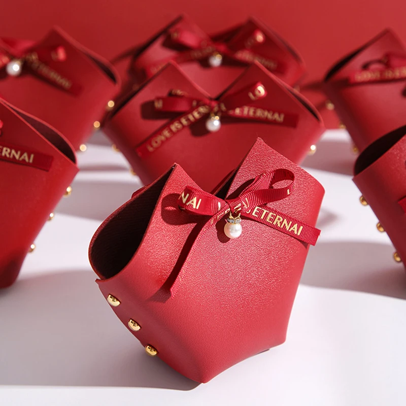 

6 шт. Элегантные Тематические Свадебные коробки для конфет, Подарочные чехлы из искусственной кожи, подарочные пакеты, упаковочные пакеты, П...