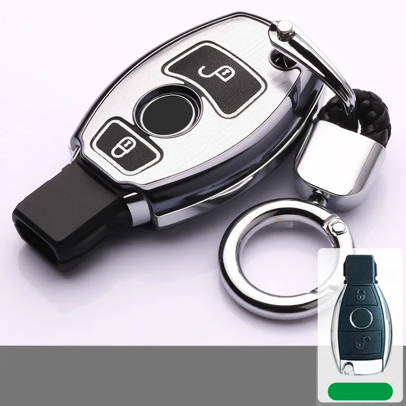 

Luminous alloy Car Key Cover Case For Mercedes Benz W203 W204 W212 C180 GLK300 CLS CLK CLA SLK AMG Accessories Retro Key Set Bag