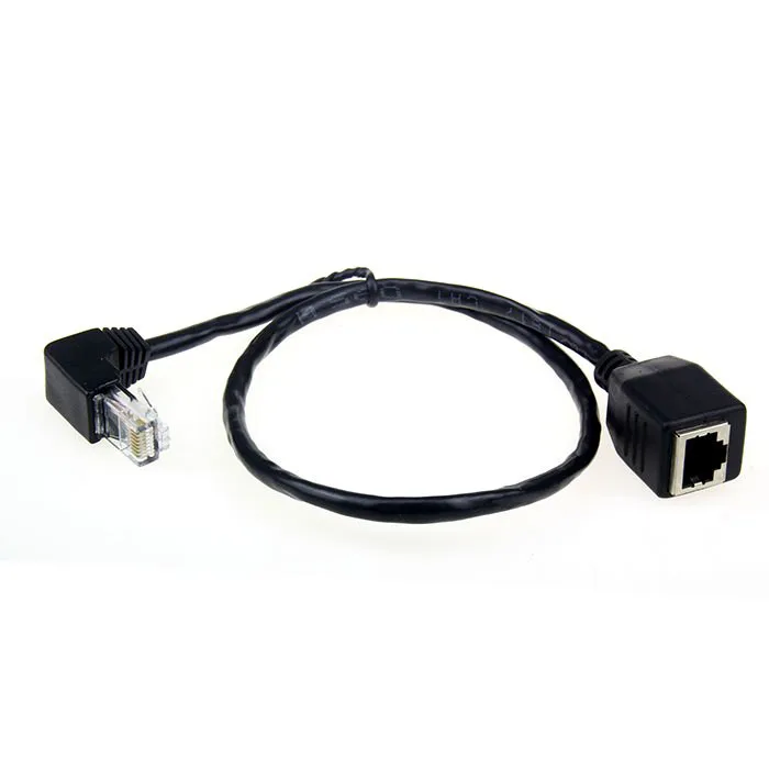 

Down Angled 90 Degree 8P8C FTP STP UTP Cat 6e 5e Male to Female Lan Ethernet Network Extension Cable 50cm