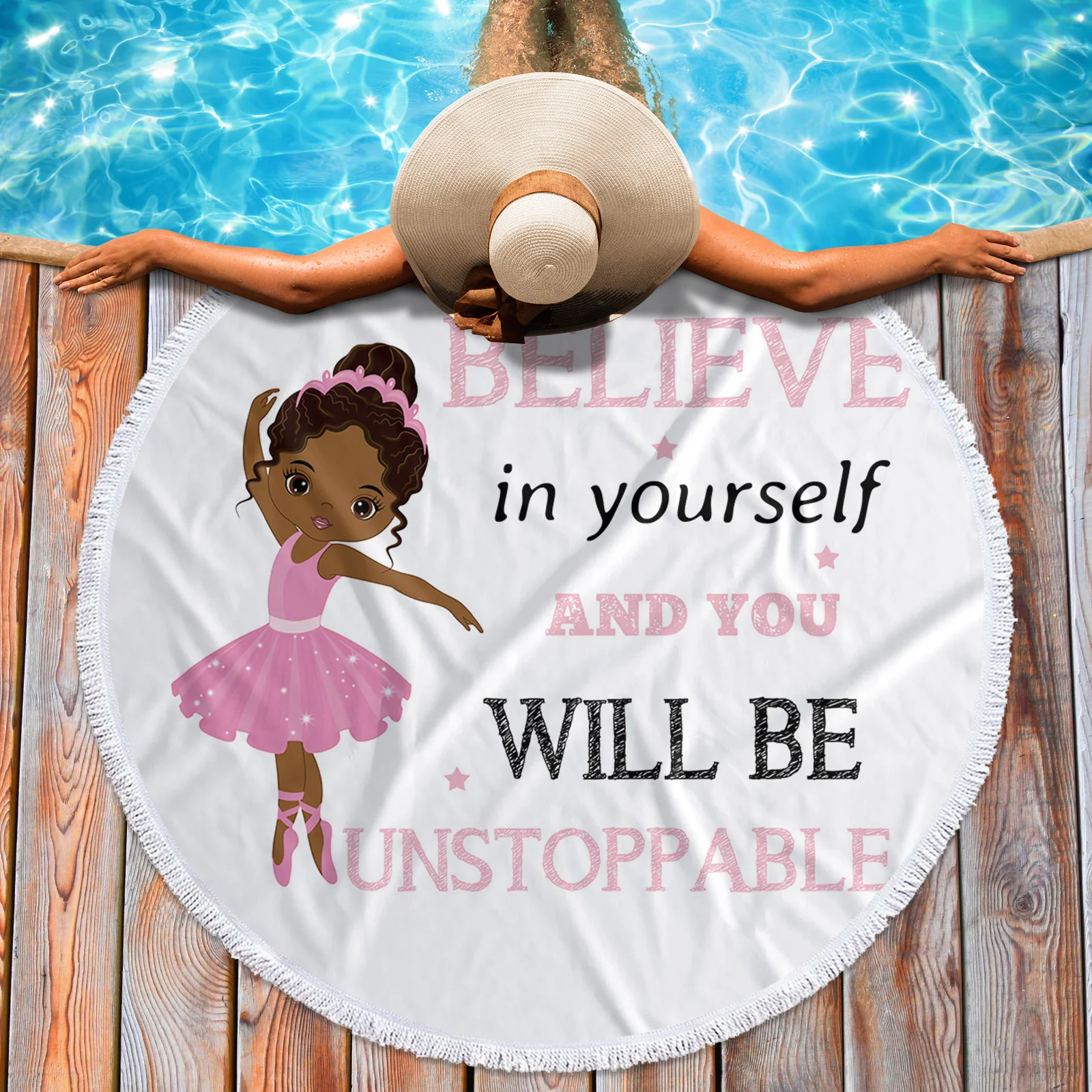 Маленький-американском стиле для маленькой балерины микрофибра круглое пляжное