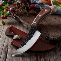 high carbon steel chef knife slicing fish cutting bone forg butcher knife bbq meat cleaver knife kitchen specail for chef