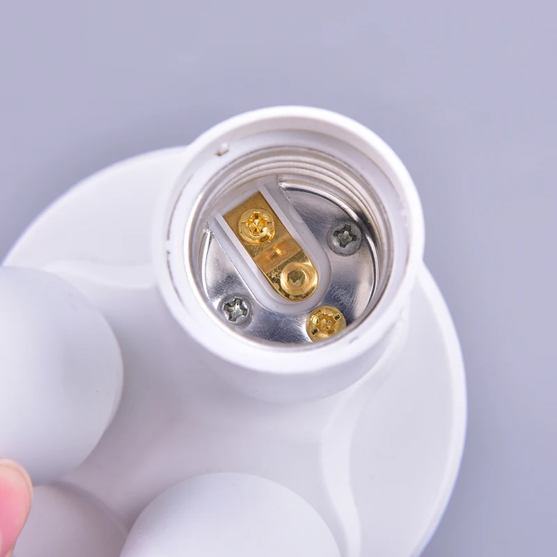 

Base Socket Splitter Light Lamp Bulb Adapter Holder Converter Plastic 3 In 1 E27