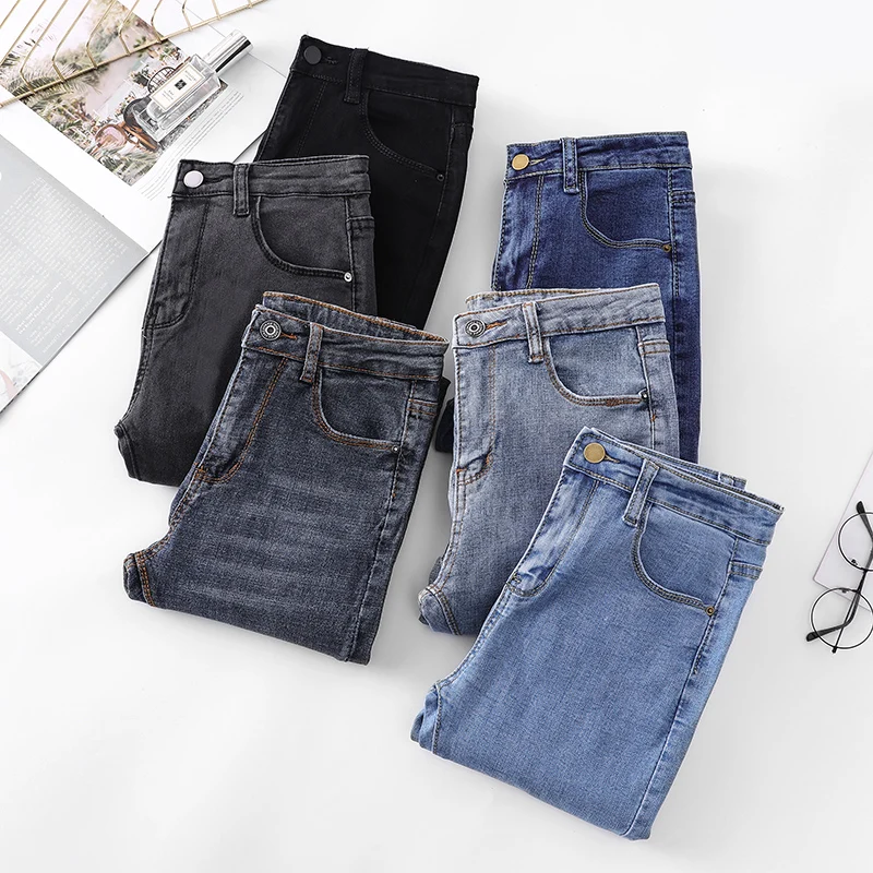Fashion high-waist women's jeans 2020 new slim high-profile pencil pants stretch skinny casual trousers Karo888 | Женская одежда