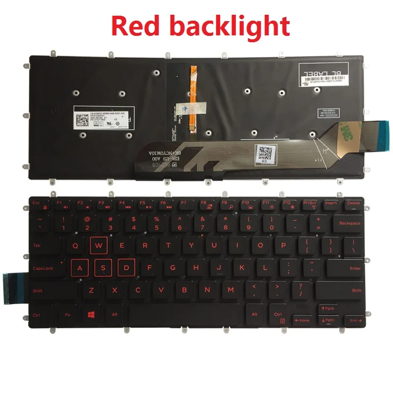 Новая красная/белая клавиатура для ноутбука DELL Inspiron 14 7460 7467 Latitude 13 3379|Клавиатуры