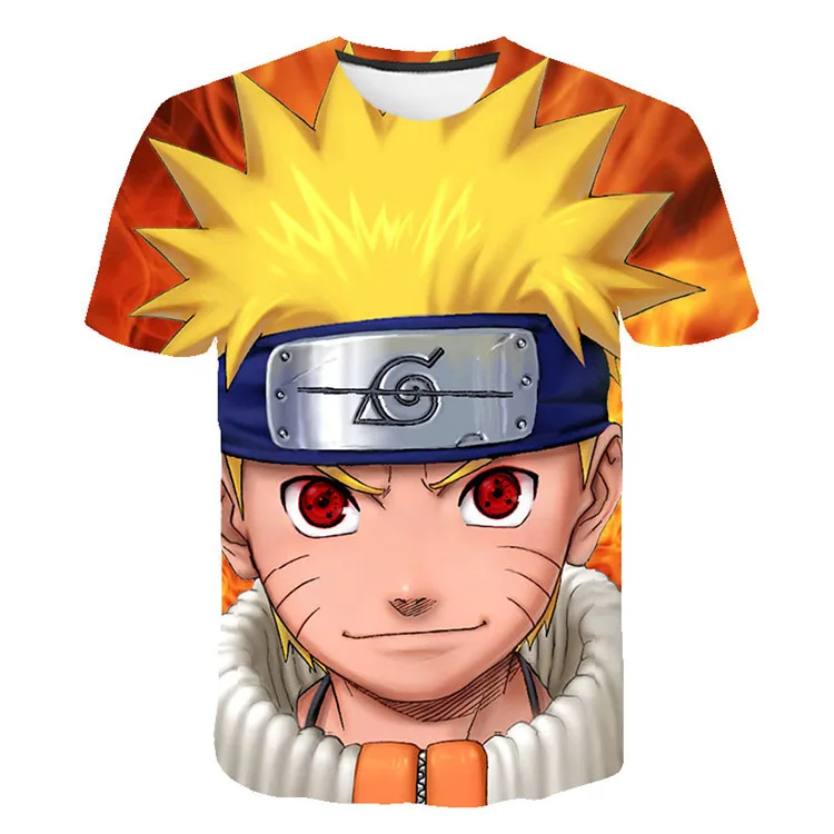 

2021 New Casual Japanese Anime Elements Men's And Women's T-shirts Street Fashion Trend Round Neck Breathable Short Sleeve