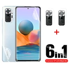 Защитная Гидрогелевая пленка 6 в 1, задняя крышка для камеры Xiaomi Redmi Note 10Pro 10 5G 10s 10T Pro 6,5 дюйма, защита экрана 99D M2101K6G