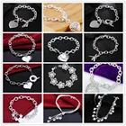 Горячая Распродажа, 12 стилей, браслет-цепочка, сердечко серебряного цвета, цветок Микки, очаровательный браслет для женщин, модные ювелирные изделия для вечеринок, лучший подарок, Новинка