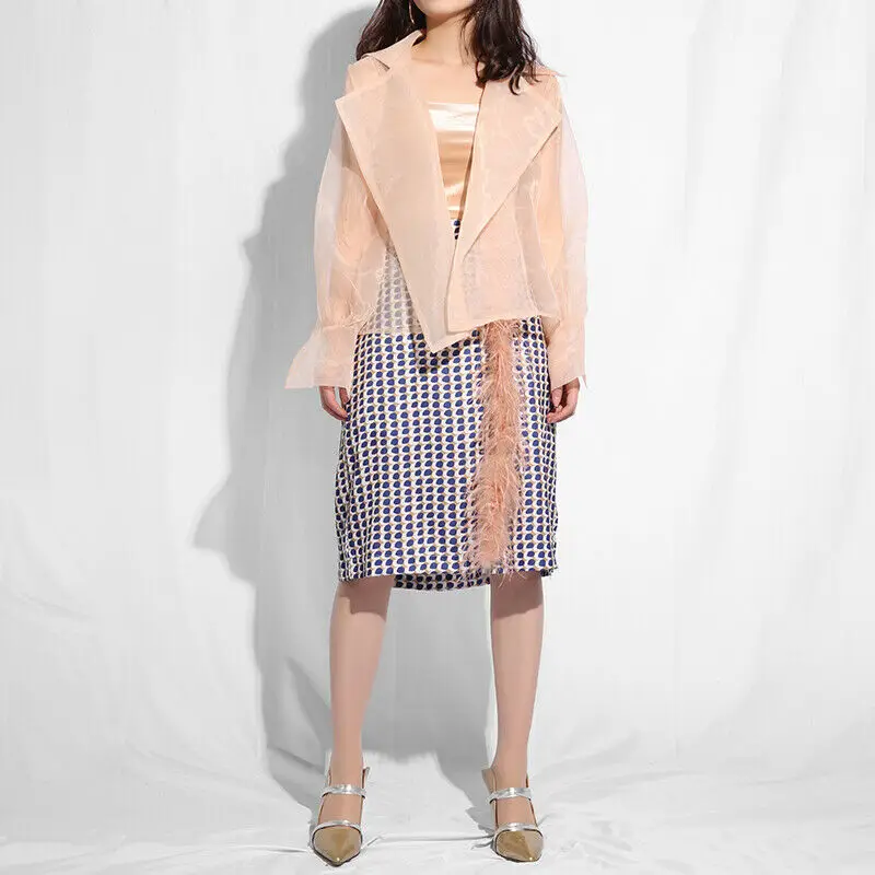 Новинка хит женская сексуальная прозрачная блуза из органзы с пышными рукавами