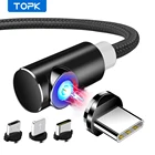 Магнитный USB кабель TOPK, 1-2 метра, цвет в ассортименте