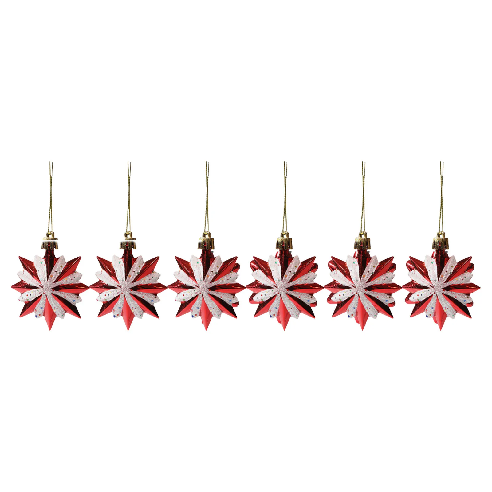 

Christmas Tree Decoration Red White Stars Special-shaped Multi-pointed Home Xmas Tree Decoration Props Navidad New Year Pretty