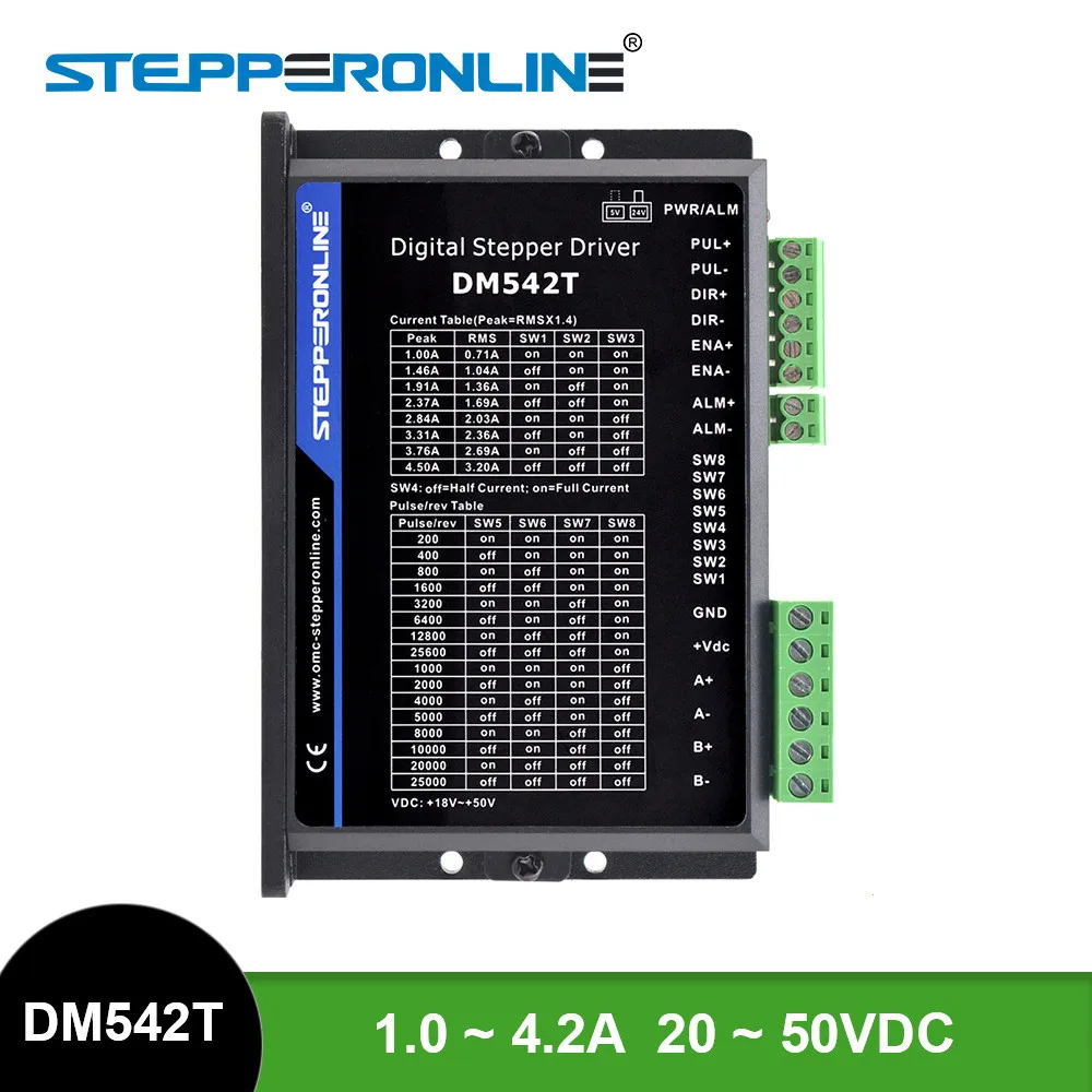 Stepperon-driver Dm542t de Motor de Passo para Nema 1.0 2050vdc Fases Digital Controle do Motor de Passo Acionador do motor