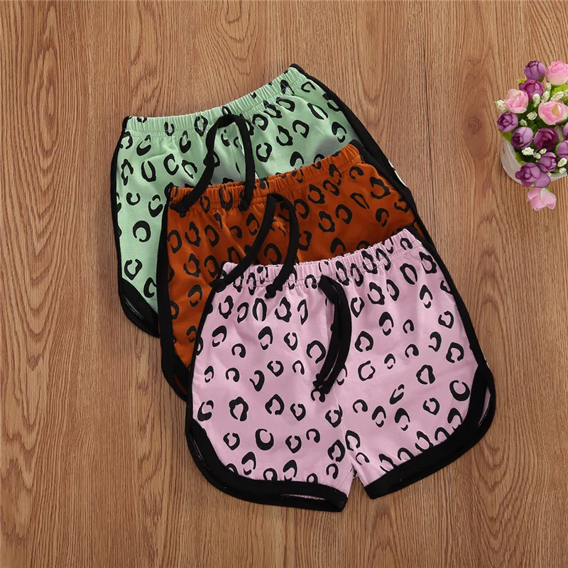 

Little Kids Shorts Leopard Patterns Elastic Band Design Bottoms Summer Short Pants Loose Wild Fashion Short Trousers Soft Shorts