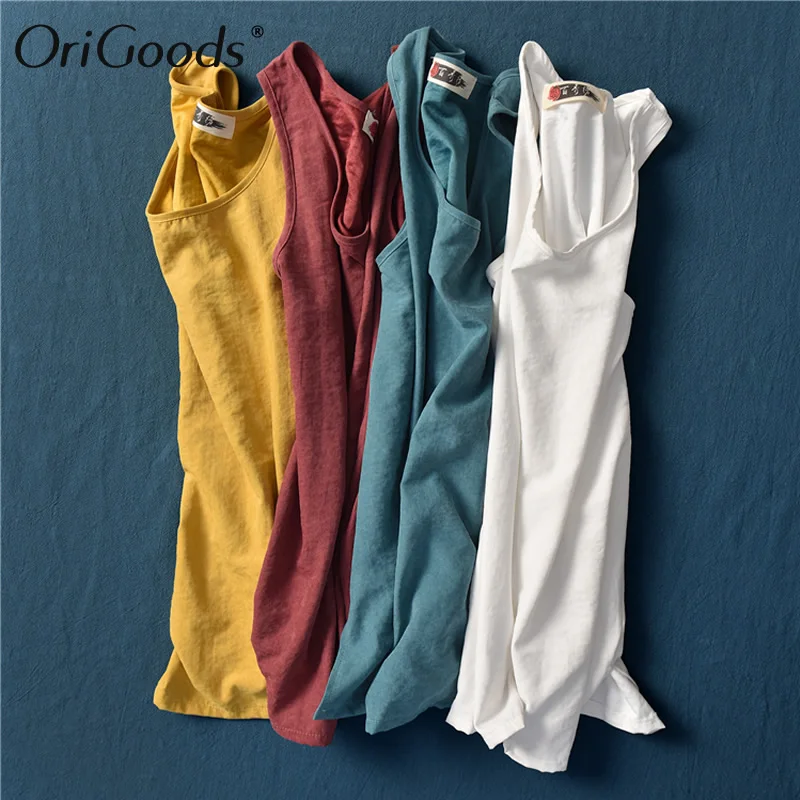 

OriGoods Women Cupro Tank Top Solid Slim 2020 New Summer Tank Tops Soft Cool Kawaii Cute Tank Top Camis for Women B299