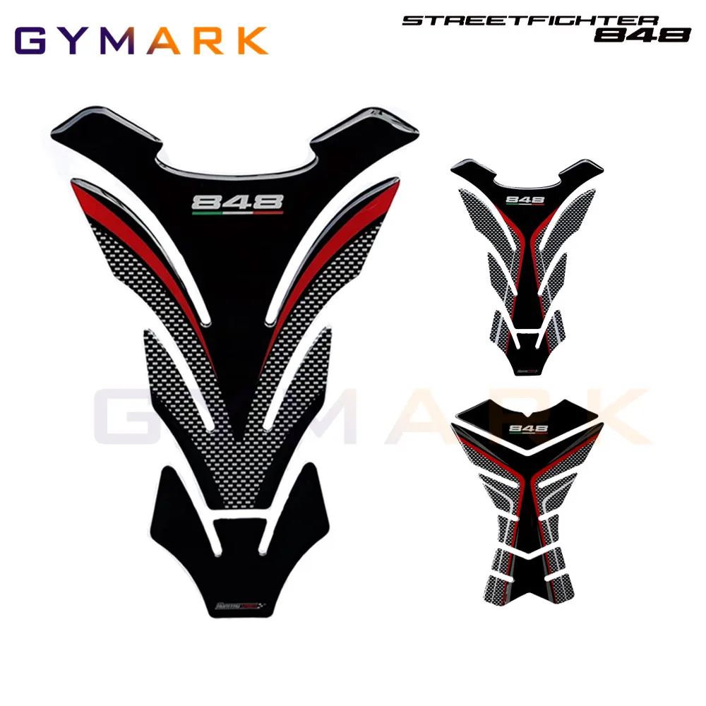 Suitable for Ducati 848 EVO Motorcycle Accessories 3D Carbon Fiber Fuel Tank Pad Protection Sticker Fuel Tank Decal