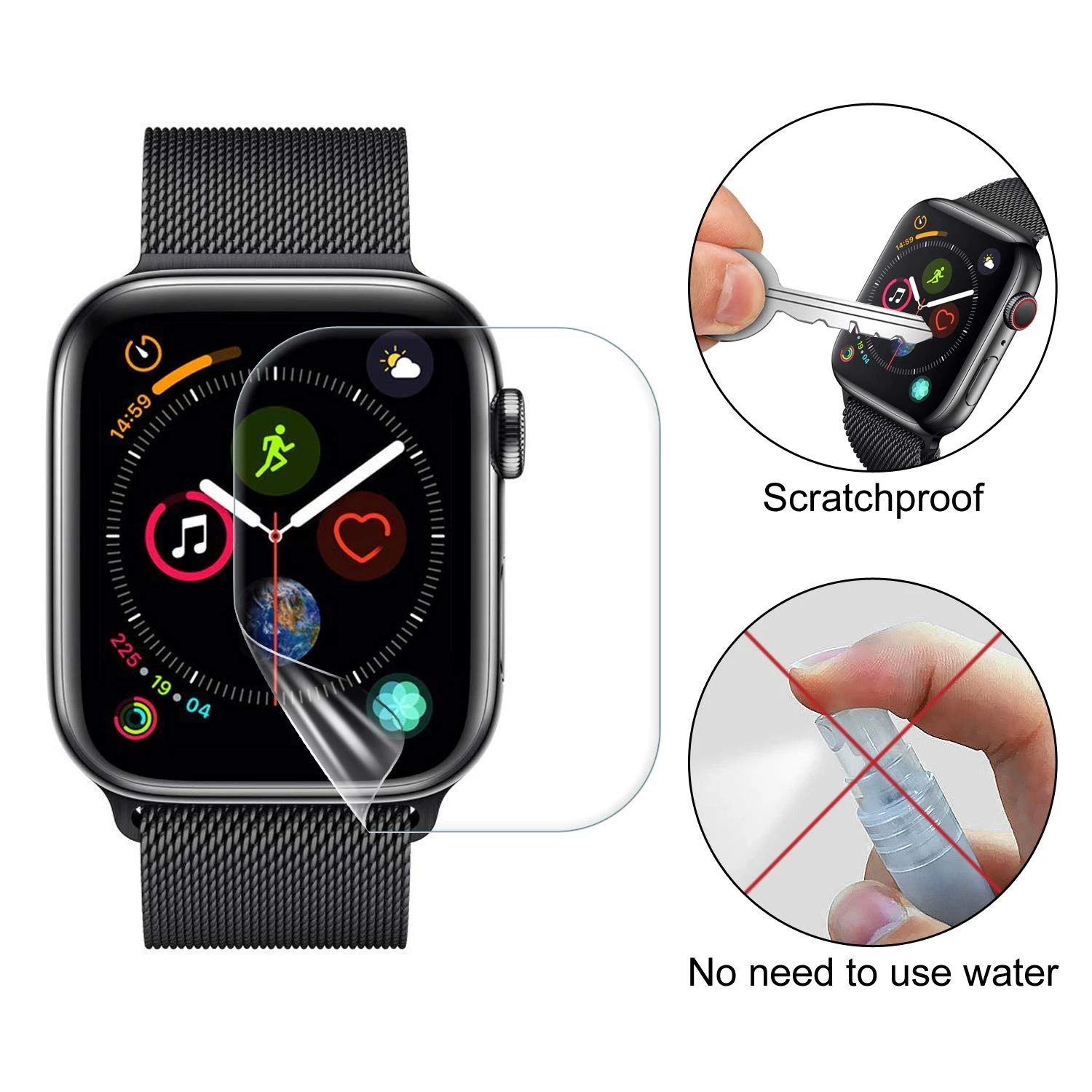 Мягкая защитная пленка из ТПУ для Apple Watch Series 4 5 40 мм 44 полное покрытие 10 шт. HD смарт