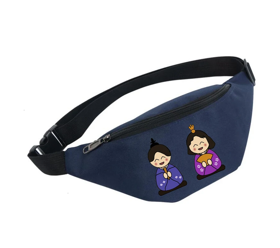

Waist Bag women Belt Waterproof Chest Handbag Unisex Fanny Pack Ladies Waist Pack Belly Bags For anime hinamatsuri
