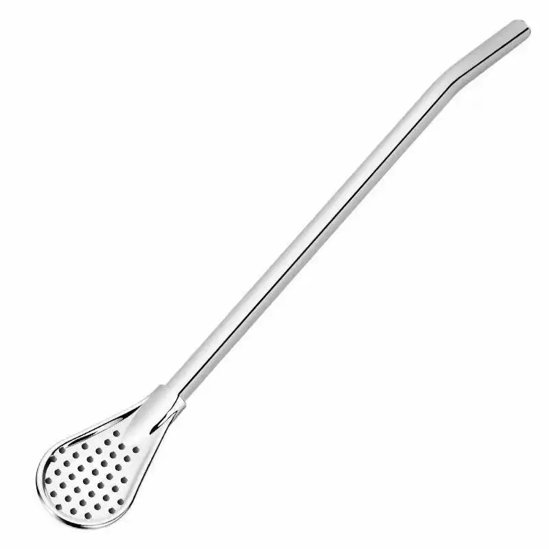 

Stainless Steel Drinking Straw Spoon Filter For Coffee Tea Smoothie Pipette Scoop Tea Filter Barware Kitchen Bar Accessories New