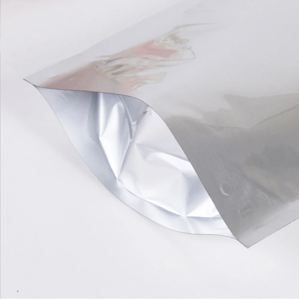 

50pcs Aluminium Foil Packing Bags Resealable Airtight Treat Bags Stand-up Pouch Bags 16x11cm