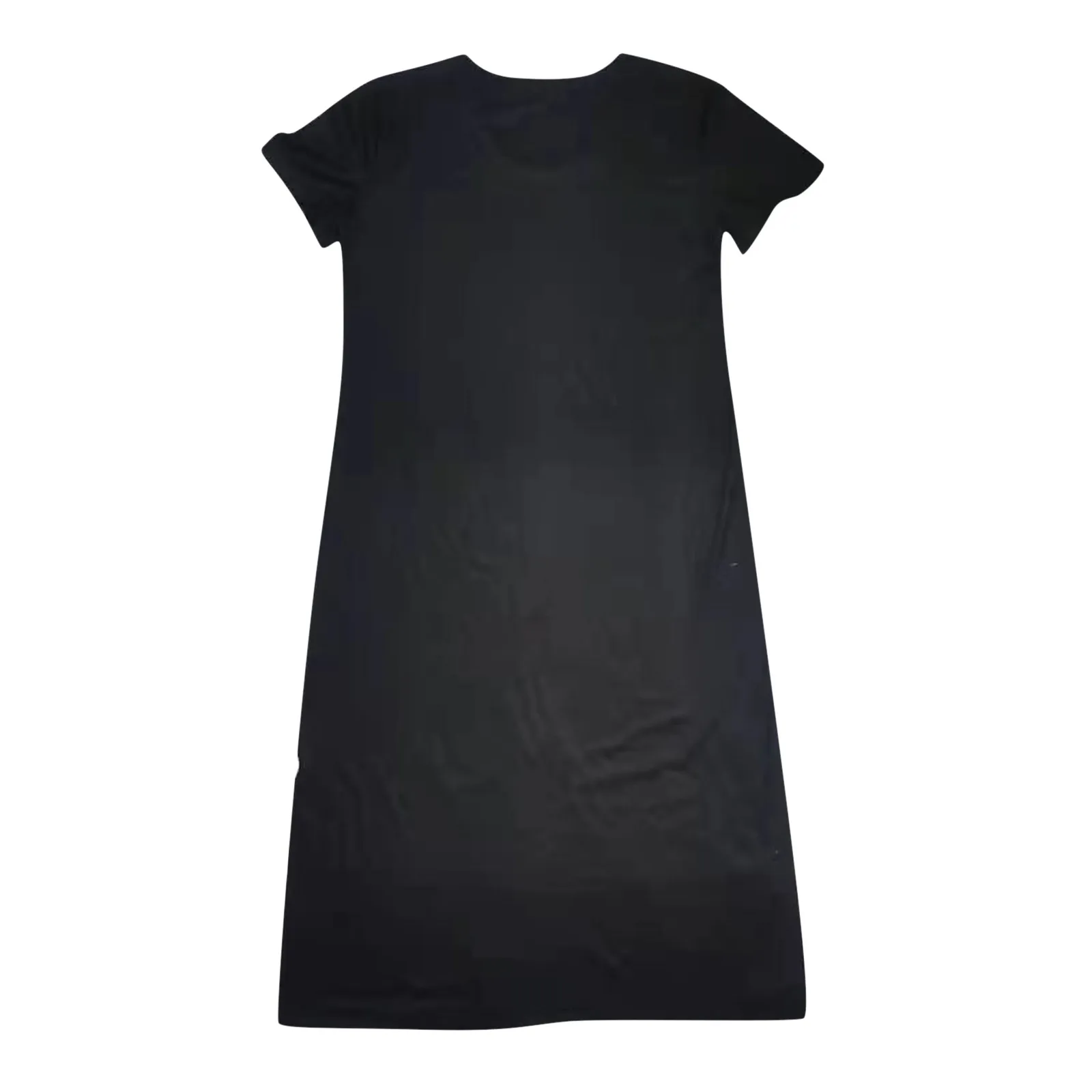 

Fashion Women's Long Dress Summer Sunflower Print O-neck Short Sleeve Casual Dress Ladies Slit Loose Vintage Dresses#35